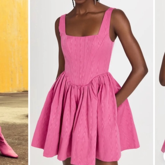 Staud Landscape Corset Dress Barbie Pink 0 - Picture 2 of 2